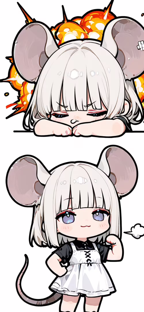 Une jeune fille d’anime de style « chibi », avec de grandes oreilles de souris et... Apple iPhone 11