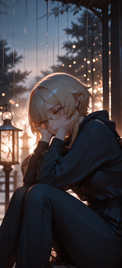 Une jeune fille aux cheveux blonds, portant des lunettes, reconnaissable comme Lumine... Huawei P40 Pro plus