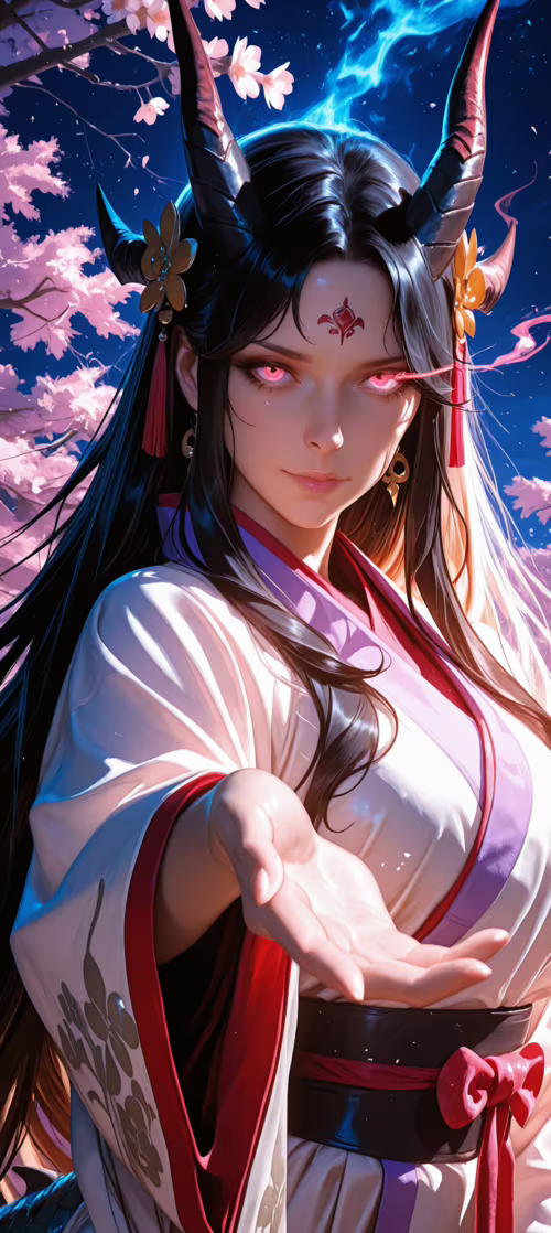 Une peinture numérique représentant Yamato, personnage de l’univers de One Piece,... Asus ZenFone 7