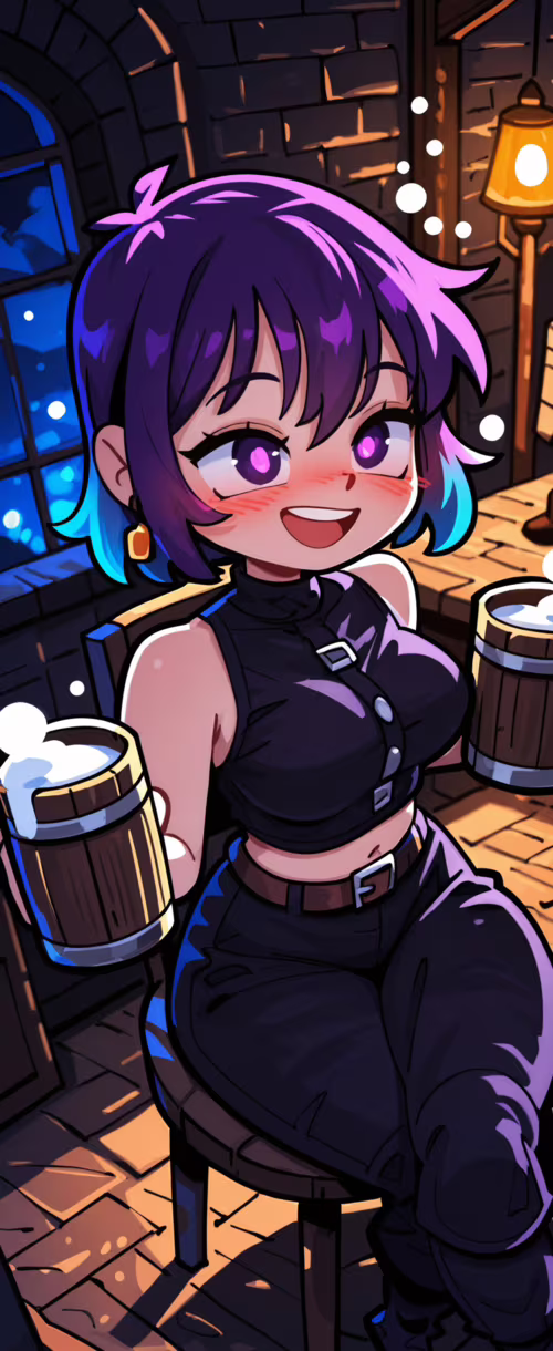 Une illustration de style manga représentant une jeune fille aux cheveux courts,... Samsung Galaxy Z Flip 5G