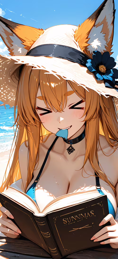 Une jeune fille renarde d’anime, aux cheveux noirs et portant un chapeau de paille,... Vivo X60