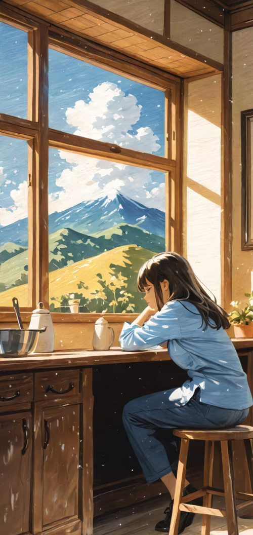 Une illustration de style manga représentant une jeune femme aux cheveux courts et... Cubot R15 Pro