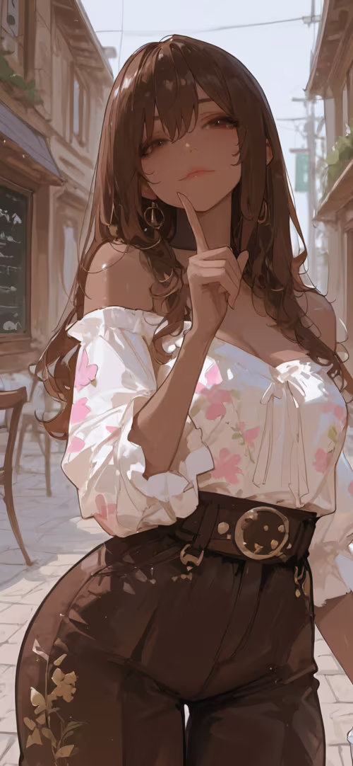 Une illustration de style manga représentant une jeune femme aux longs cheveux bruns... Apple iPhone 11