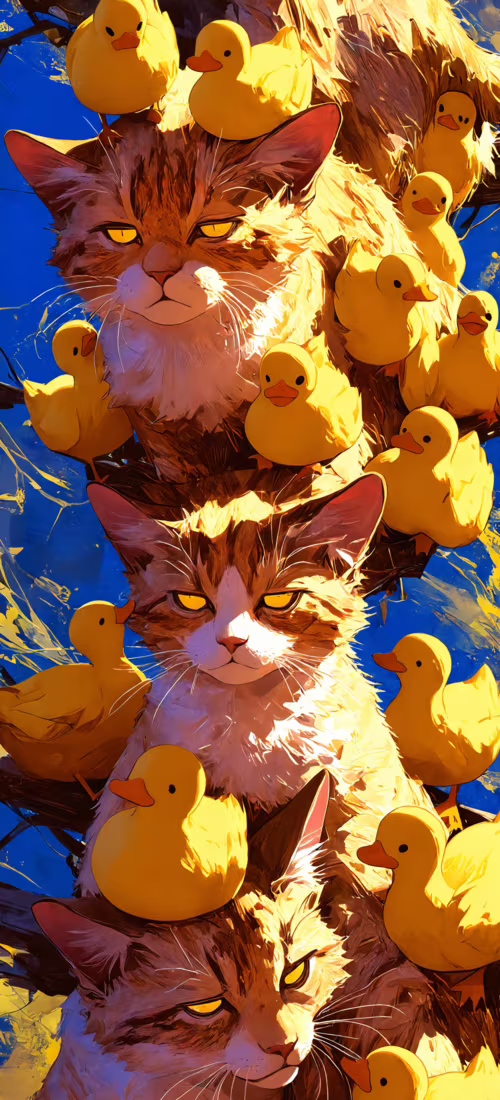 Une illustration détaillée et picturale du visage d’un chat tigré grognon, présentée...