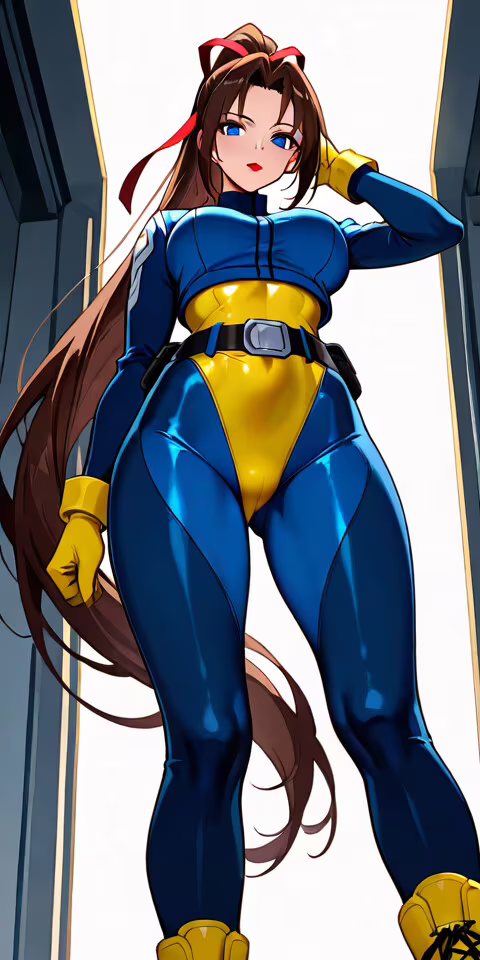 Une vue en contre-plongée de Jean Grey, des X-Men, portant son entraînement classique... Alcatel 1x