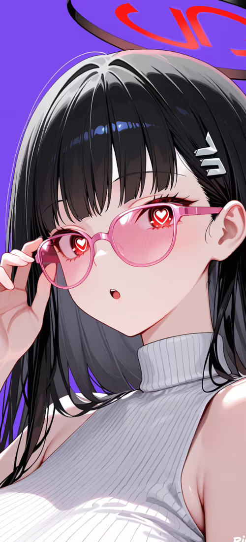 Une jeune fille d’anime aux longs cheveux noirs, identifiée comme Rio Tsukatsuki... Huawei Nova 8i