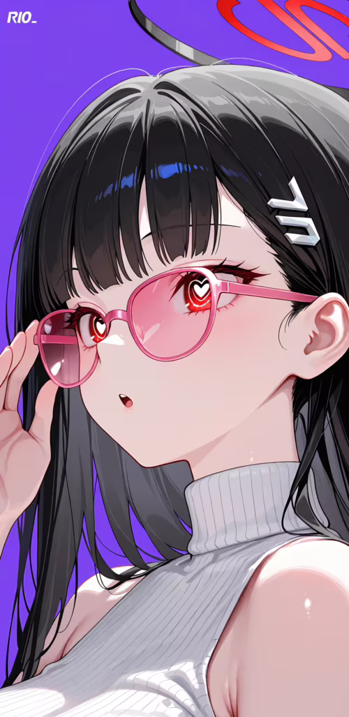 Une jeune fille d’anime aux longs cheveux noirs, identifiée comme Rio Tsukatsuki... Samsung Galaxy A8 Star