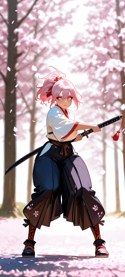 Une illustration de style manga représentant une jeune femme aux cheveux roses, coiffée... Honor X9 5G