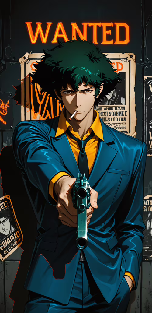 Illustration de Spike Spiegel, dans le style des dessins animés japonais, tirée de... Samsung Galaxy A8 Star