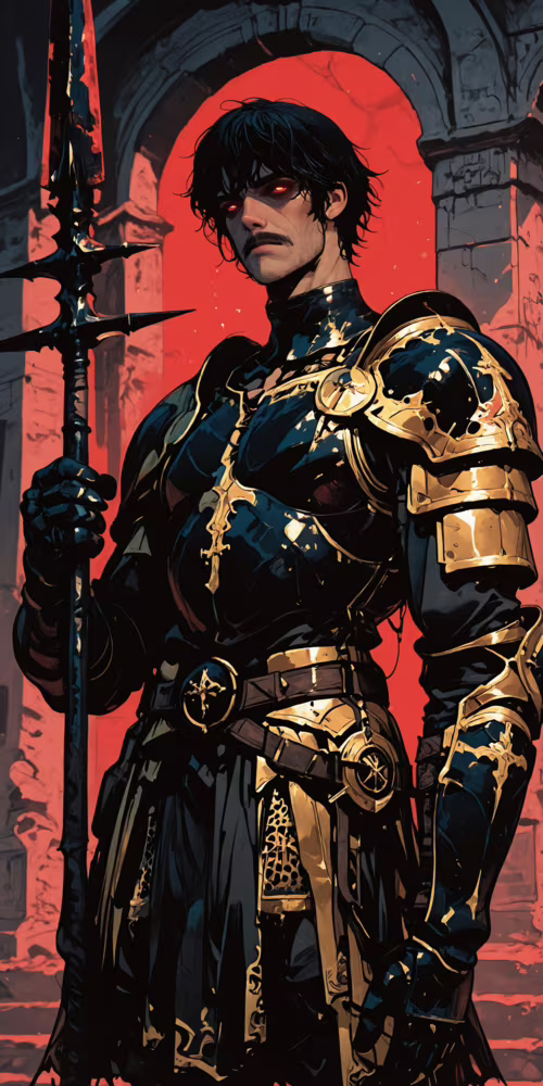 Un guerrier musclé aux cheveux noirs, doté d’une moustache et d’yeux rouges flamboyants,... Xiaomi Mi A2