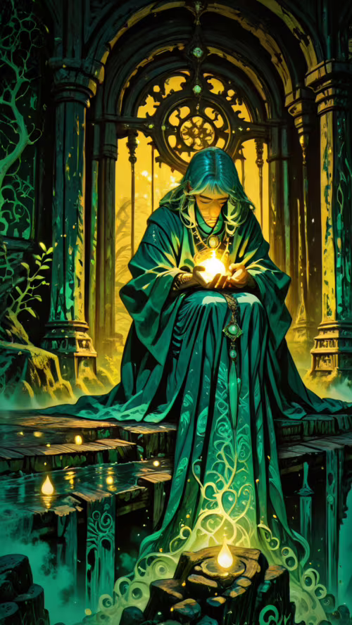 Une illustration numérique complète représentant un vieux sage, chevelu et aux cheveux... Microsoft Lumia 535