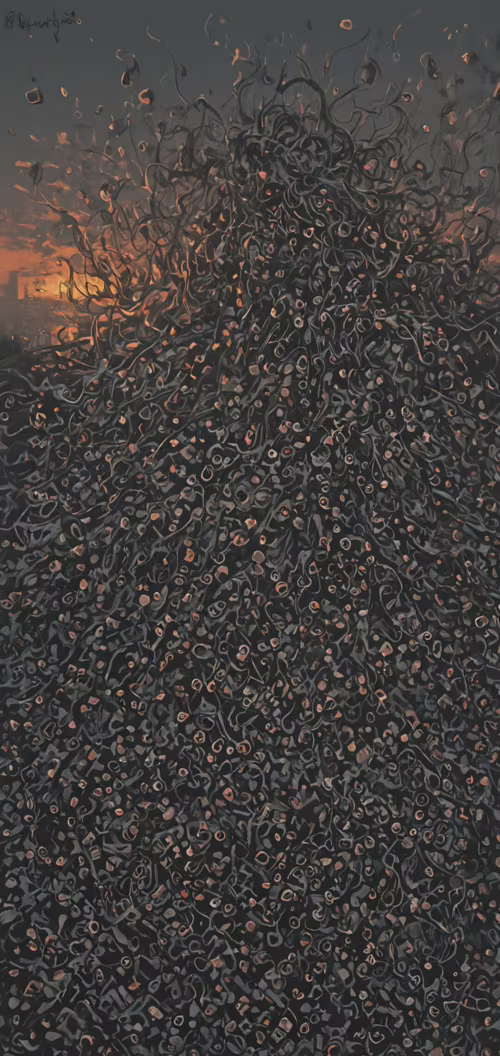 Une œuvre d’art de style ukiyo-e représentant un esprit éthéré, composé de racines... Nokia 5 dot 1 Plus