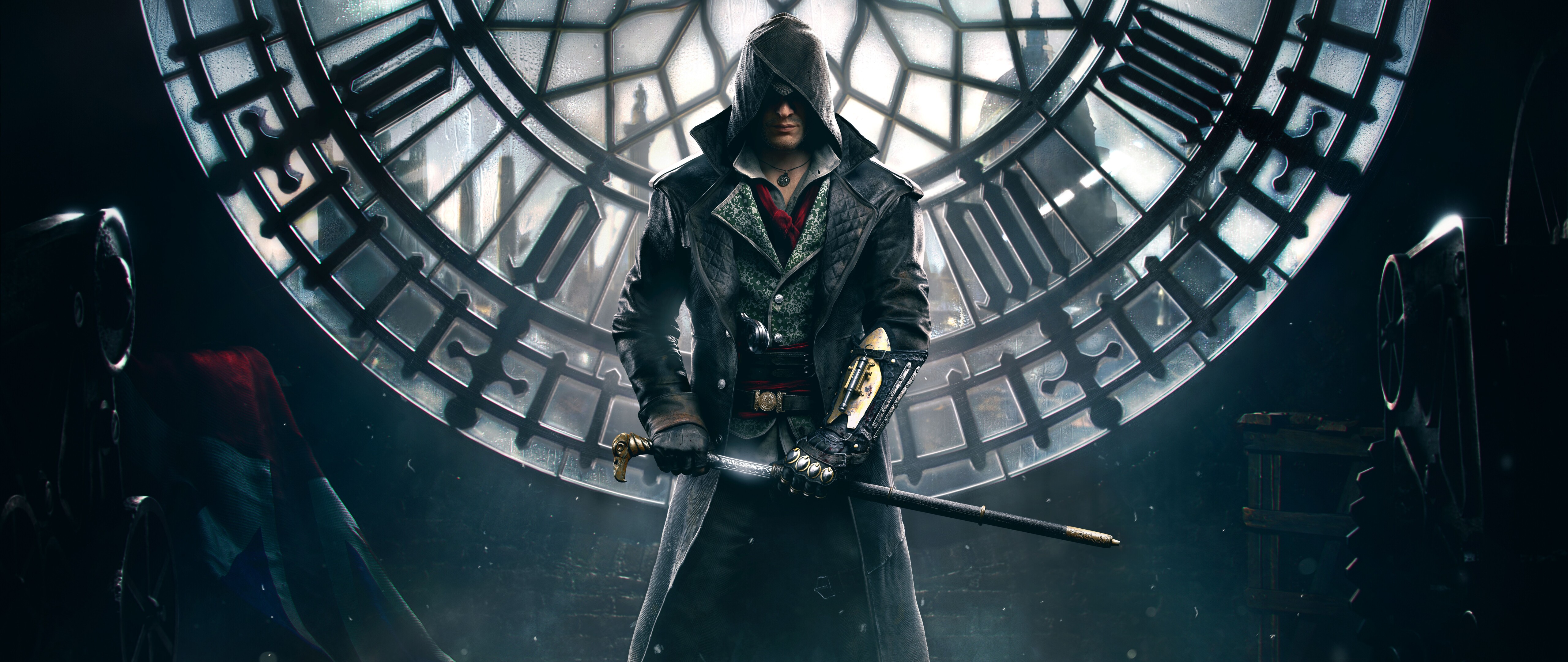Un portrait détaillé de Jacob Frye, personnage du jeu vidéo Assassin's Creed Syndicate.