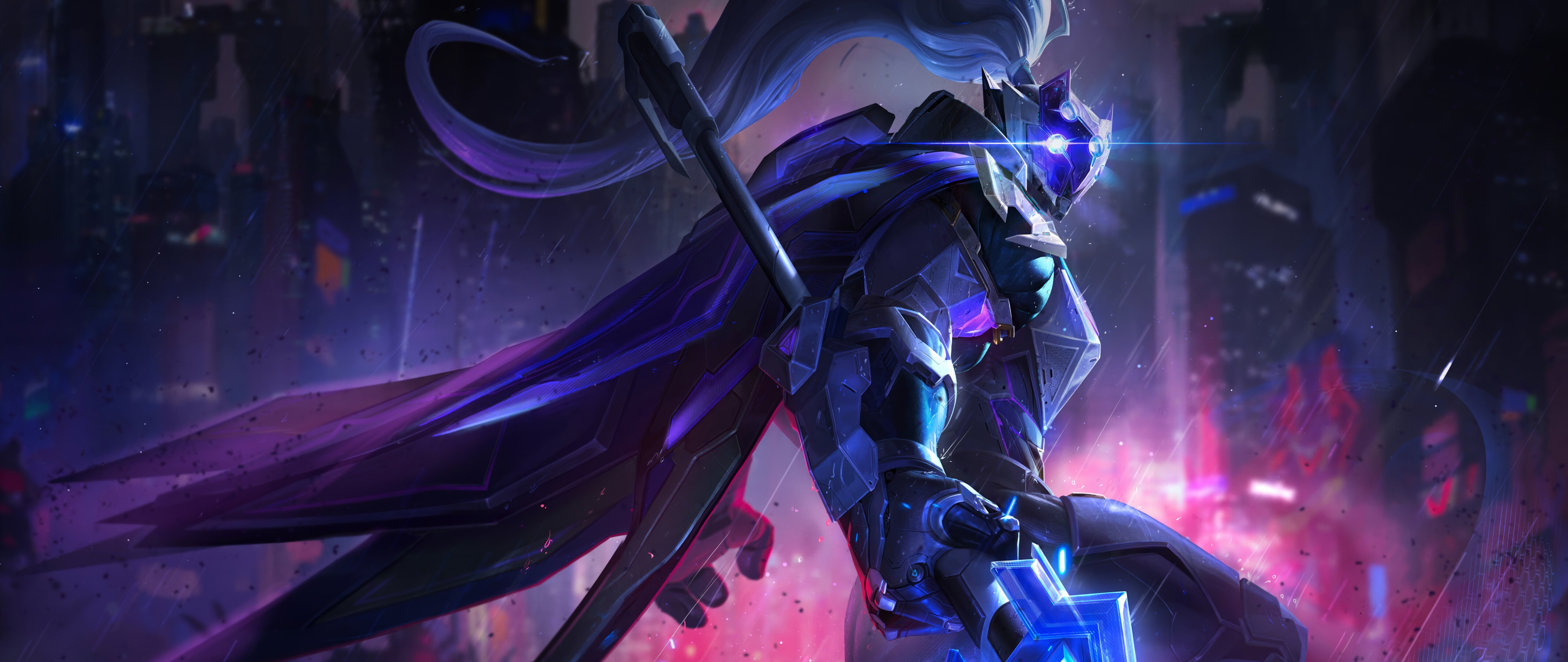 Une description détaillée du personnage de Jax, tiré du jeu League of Legends, mettant en évidence son apparence prête au combat et son expression intense.