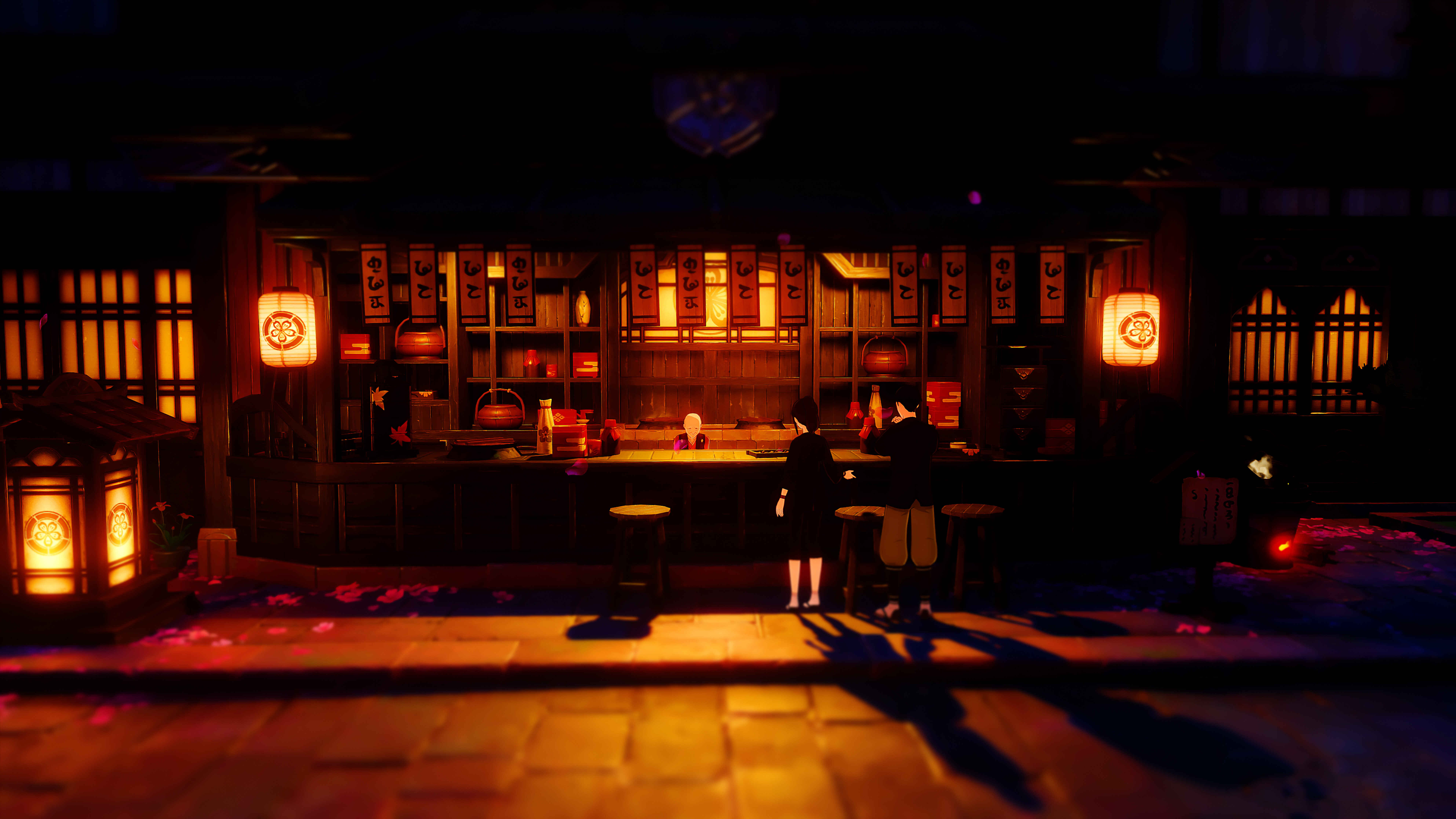 Une illustration numérique détaillée d’un personnage de style manga, entouré d’effets magiques et élémentaires, inspirée du jeu Genshin Impact.