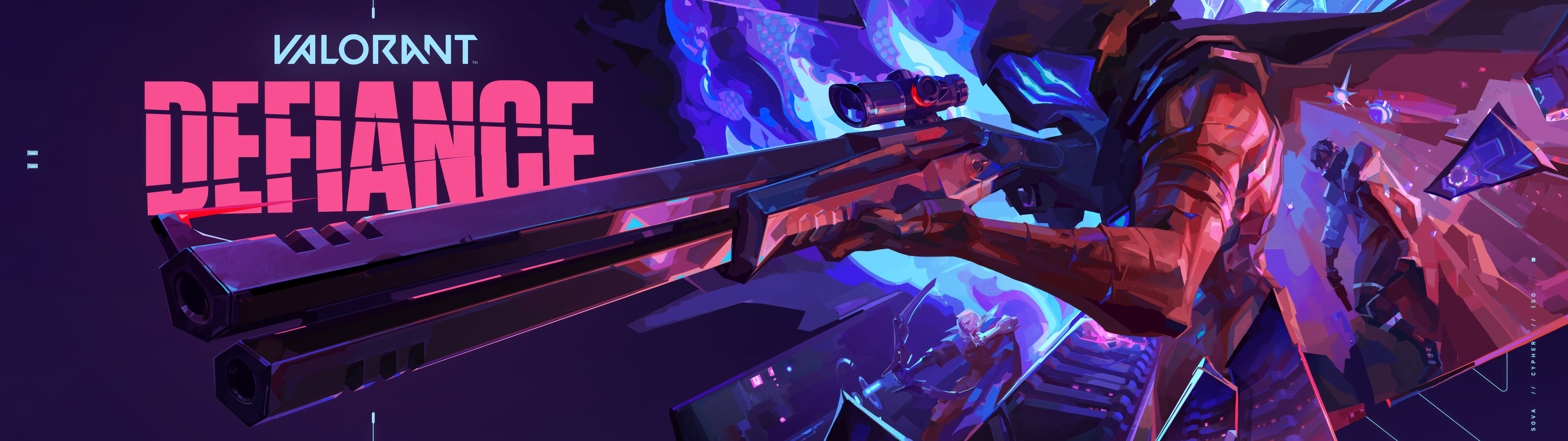 Un portrait saisissant et sombre d’Omen, tiré du jeu Valorant, où l’on peut admirer sa silhouette emblématique, coiffée d’une capuche, et ses yeux brillants, le tout dans un décor d’ombres tourbillonnantes.