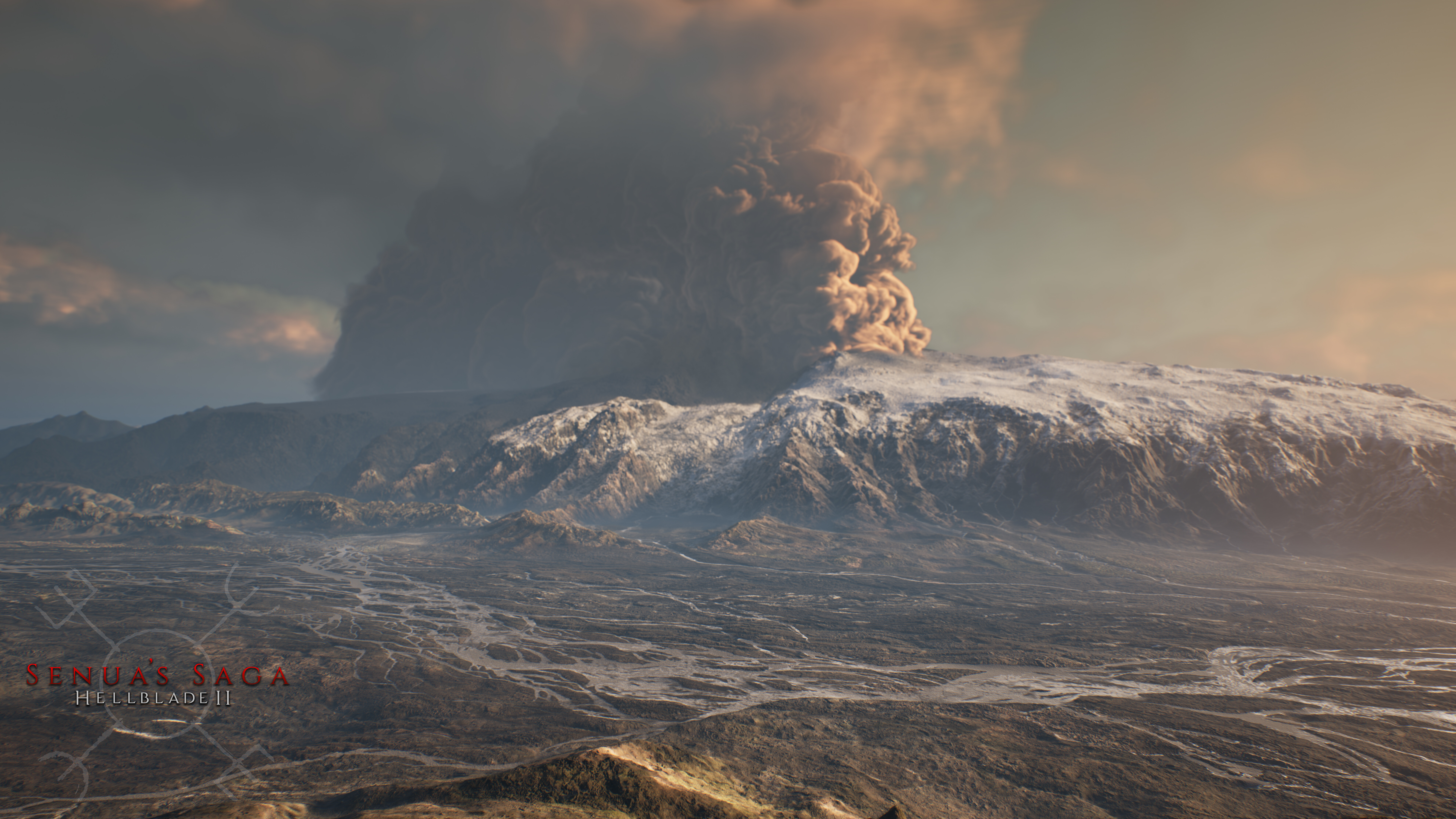 Un portrait détaillé et saisissant de Senua, tiré du jeu vidéo Senua’s Saga: Hellblade II, qui met en valeur son expression intense et son allure de guerrière.