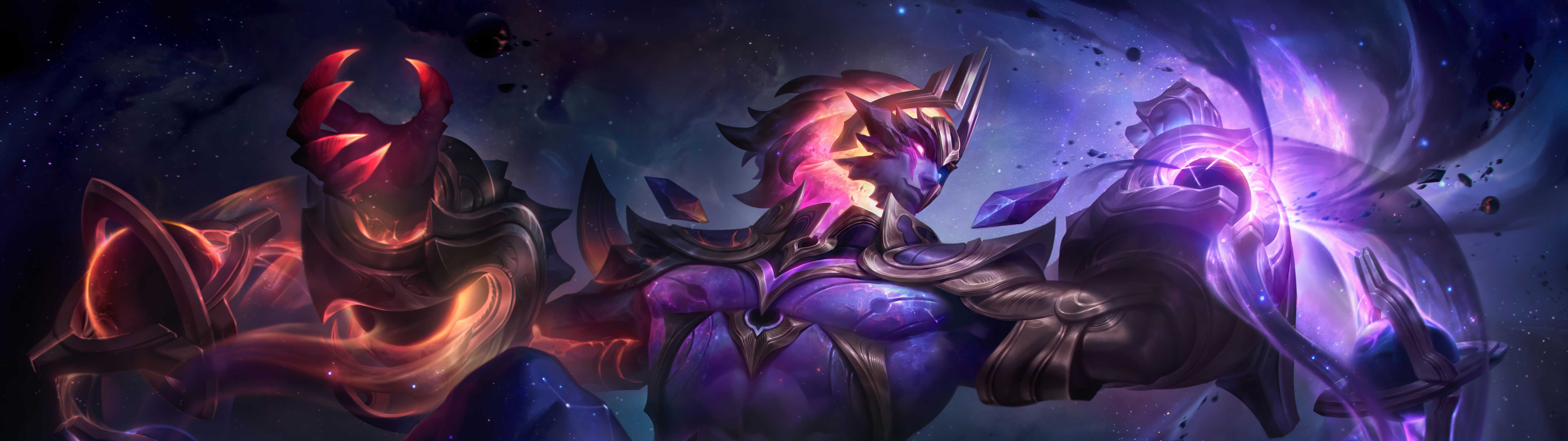 Sylas, tiré du jeu League of Legends, fait preuve de ses pouvoirs magiques et de sa présence imposante.