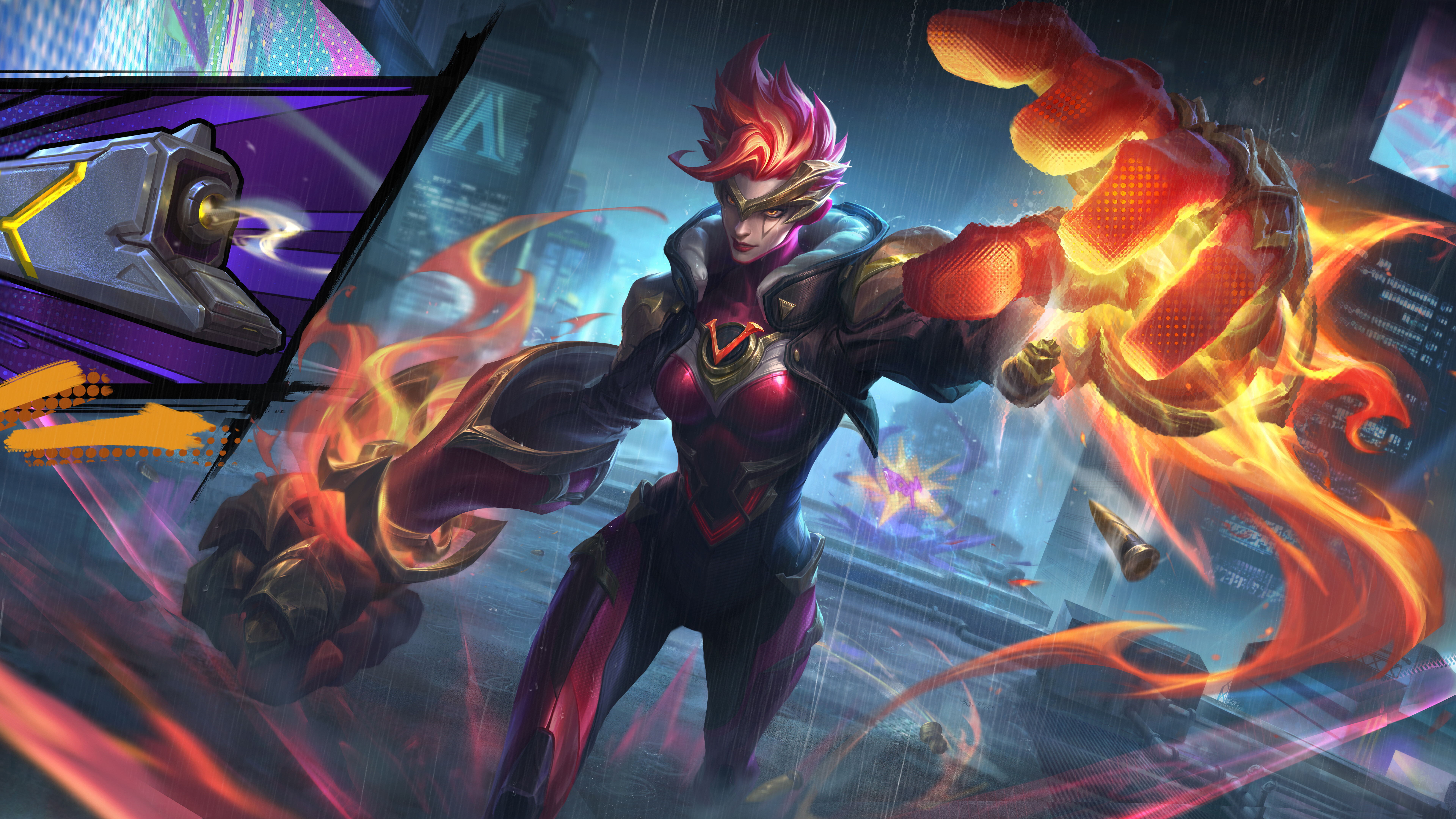 Vi, personnage du jeu League of Legends, porte ses imposants gantelets Atlas.