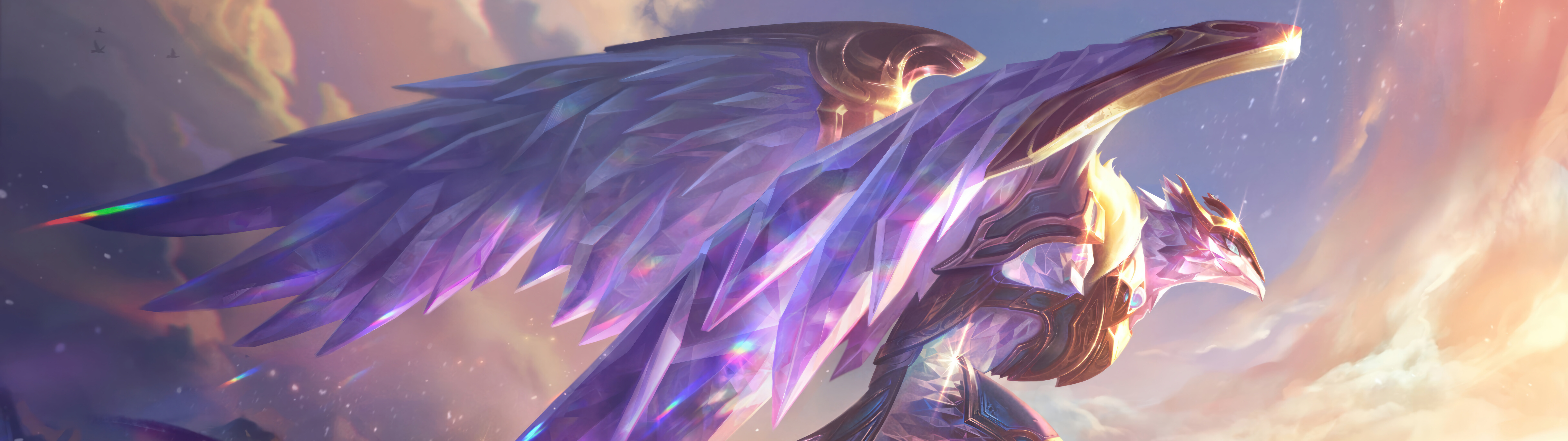 Anivia, personnage du jeu League of Legends, est un majestueux phénix de glace aux ailes bleu glacial et aux yeux lumineux.