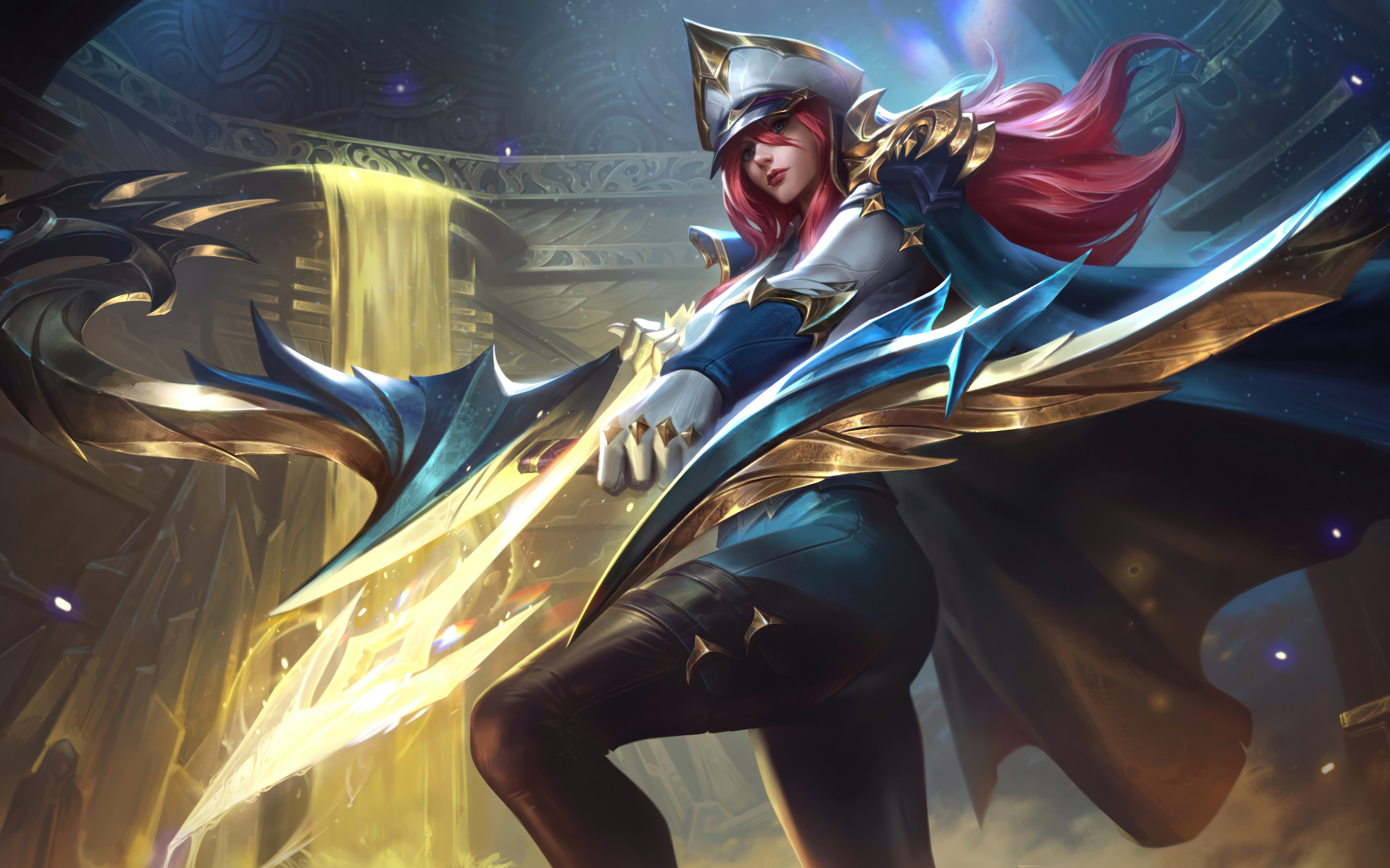 Un portrait d’Ashe, l’archère des glaces, tiré du jeu vidéo League of Legends.