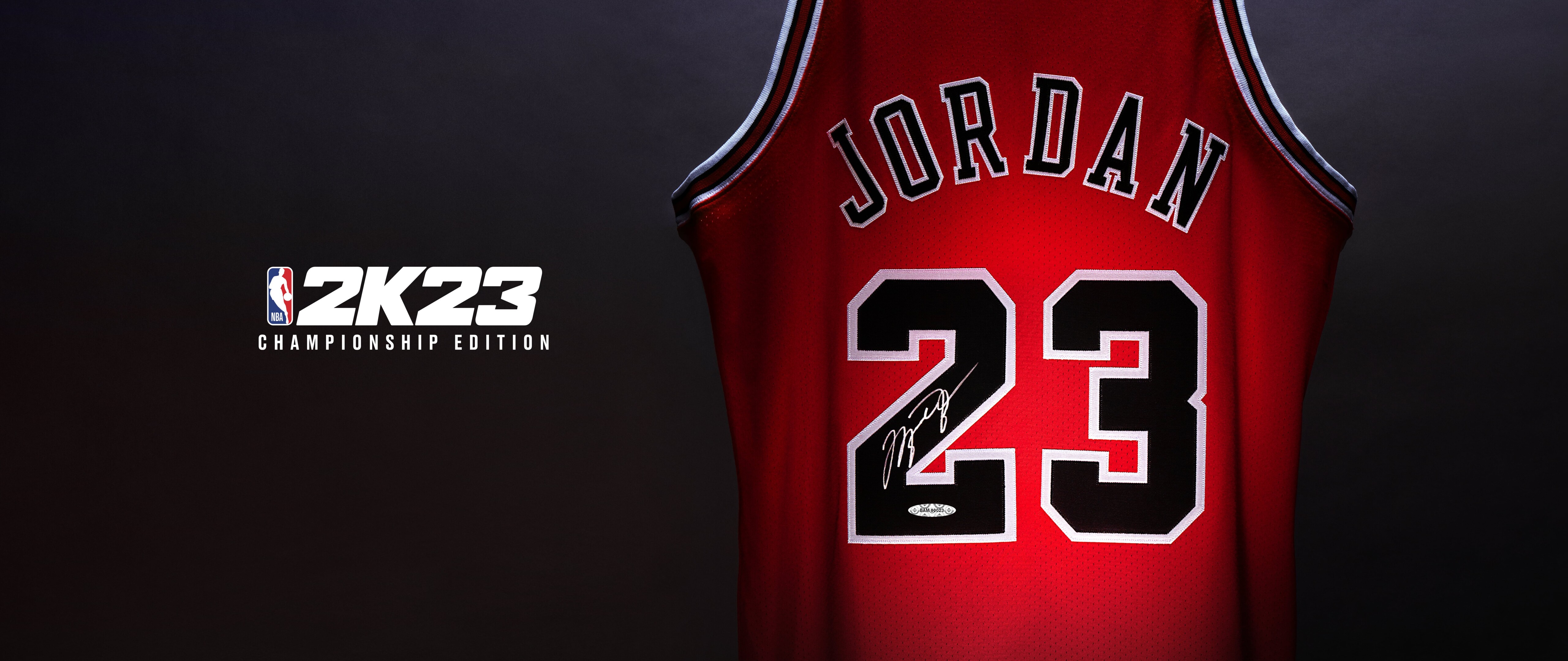 Gros plan cinématographique d’un joueur de basket-ball professionnel, dans une scène issue d’un jeu vidéo inspiré de NBA 2K23.